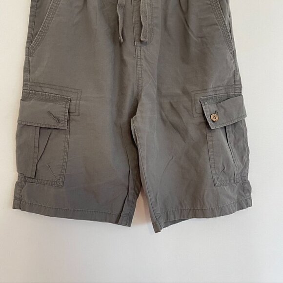 LUCKY BRAND Boys Gray Pull On Drawstring 100% Cotton 9" Inseam Cargo Shorts L - Picture 3 of 10